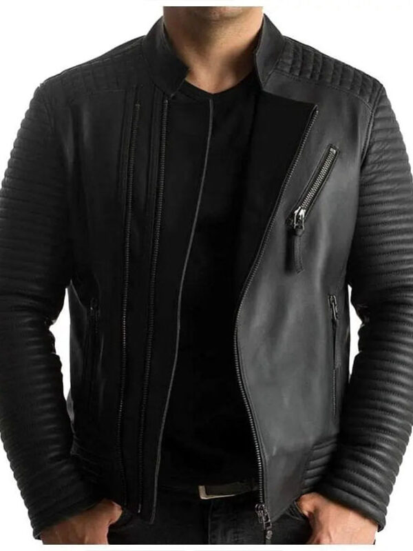 Men’s Classic Biker Leather Jacket – Full Grain Finish