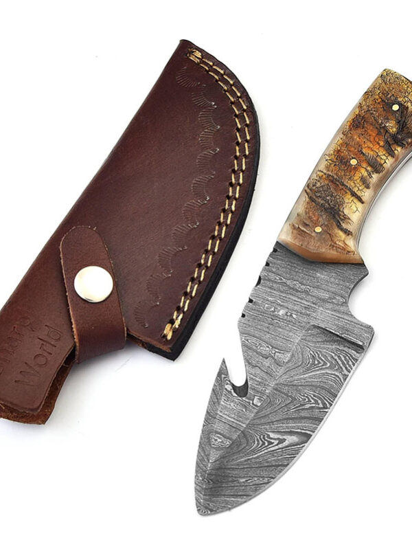 Heavy-Duty Damascus Knife – Ideal for Bushcraft & Field Work
