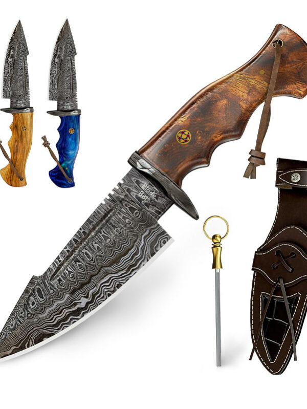 Tactical Damascus Hunting Knife – Ideal for Hunting & Survival